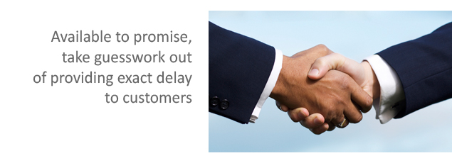 Available to promise, take guesswork out of providing exact delay to customers
